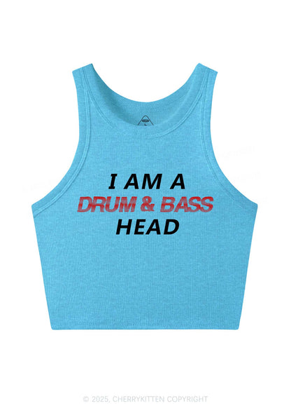Drum Bass Head Y2K Crop Tank Top Cherrykitten