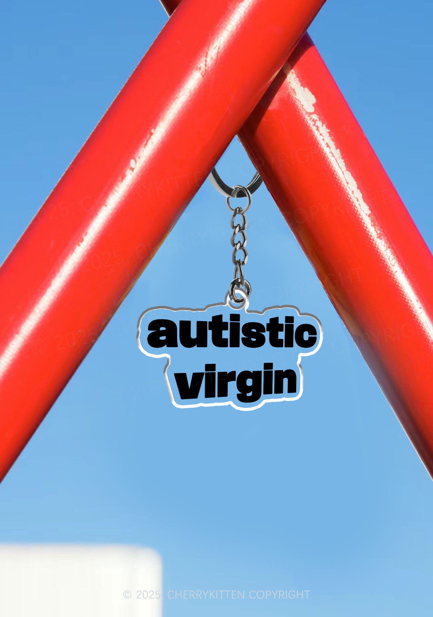 Autistic Virgin 1Pc Y2K Keychain Cherrykitten