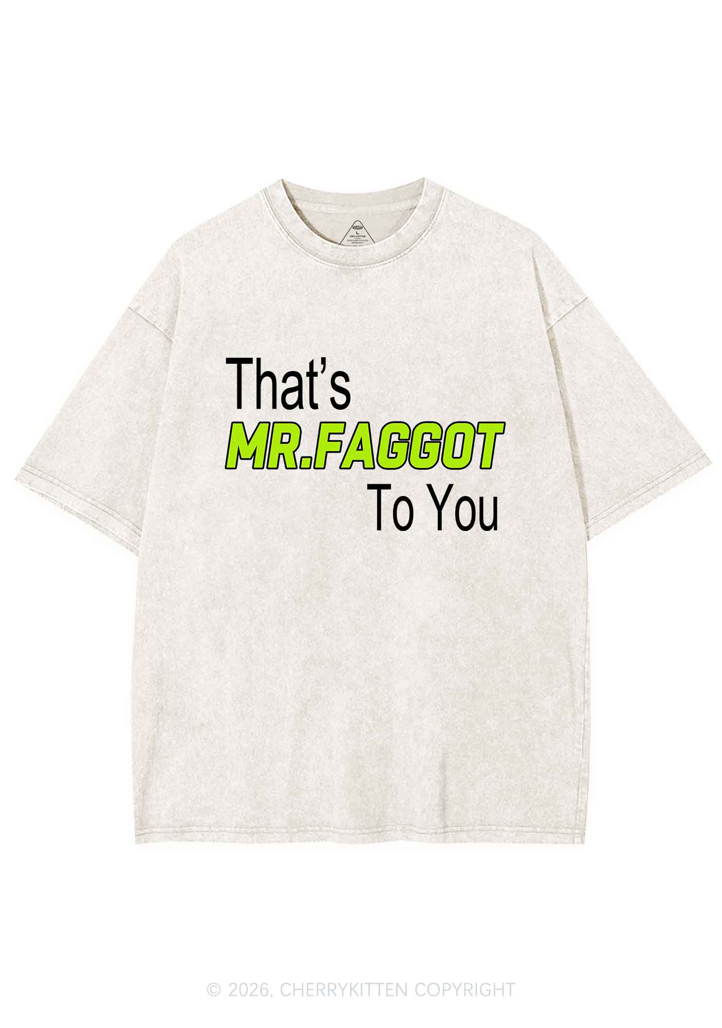 Thats Mr Faggot To You Pride Y2K Shirts Washed Tee Cherrykitten