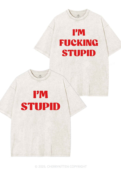 Im Fxxking Stupid Y2K Valentine's Day Washed Tee Cherrykitten