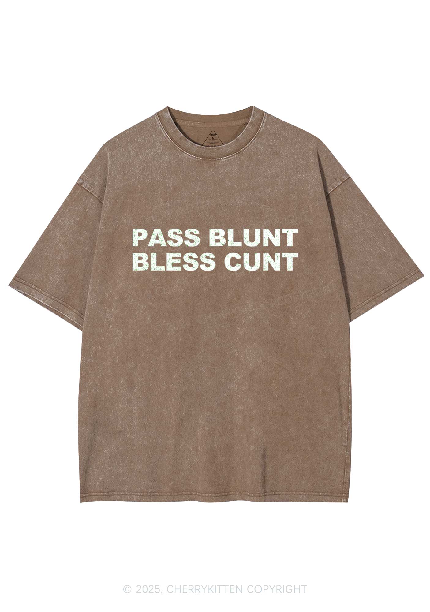 Pass Blunt Bless Cxxt Y2K Washed Tee Cherrykitten