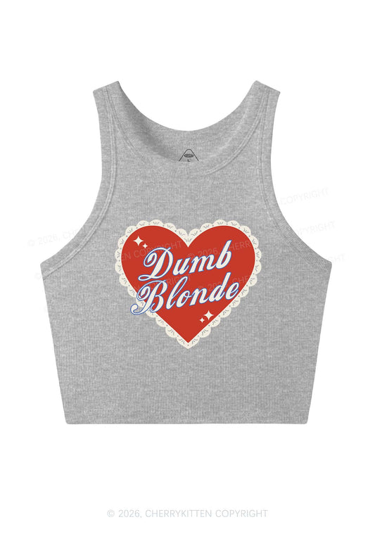 Dumb Blonde Valentine's Day Y2K Crop Tank Top Cherrykitten