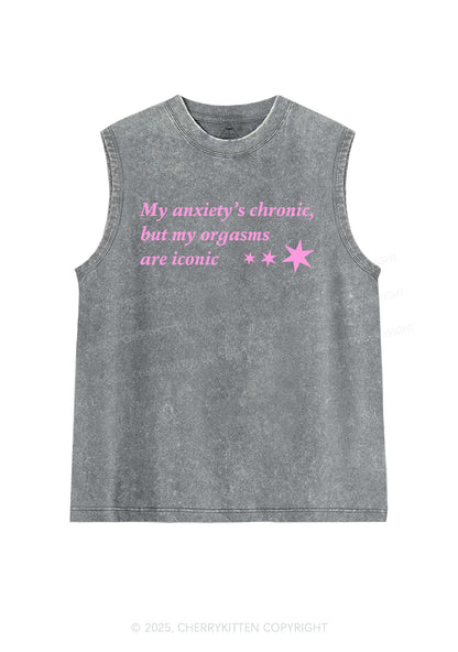 Anxiety Chronic Y2K Washed Muscle Tank Cherrykitten
