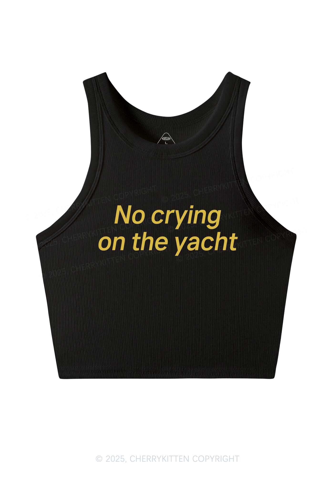 No Crying On Yacht Y2K Crop Tank Top Cherrykitten