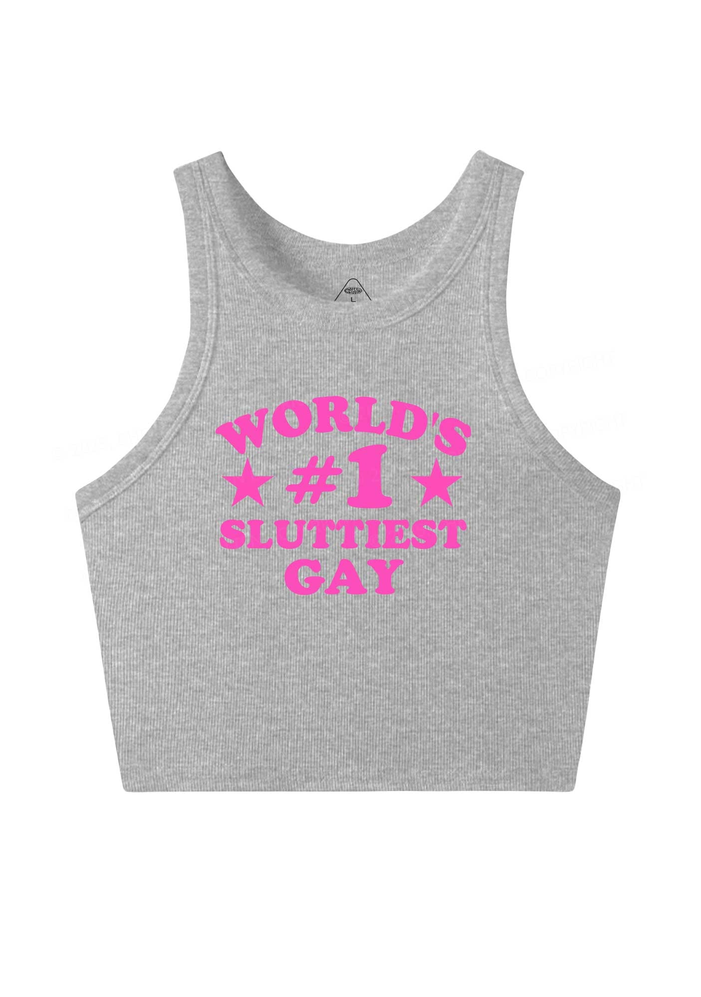 Worlds First Slxttiest Gay Pride Y2K Crop Tank Top Cherrykitten
