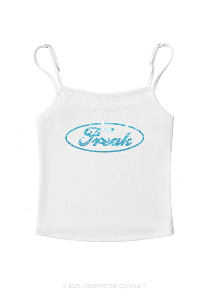Rhinestone Oval Freak Y2K Spaghetti Strap Cami Cherrykitten