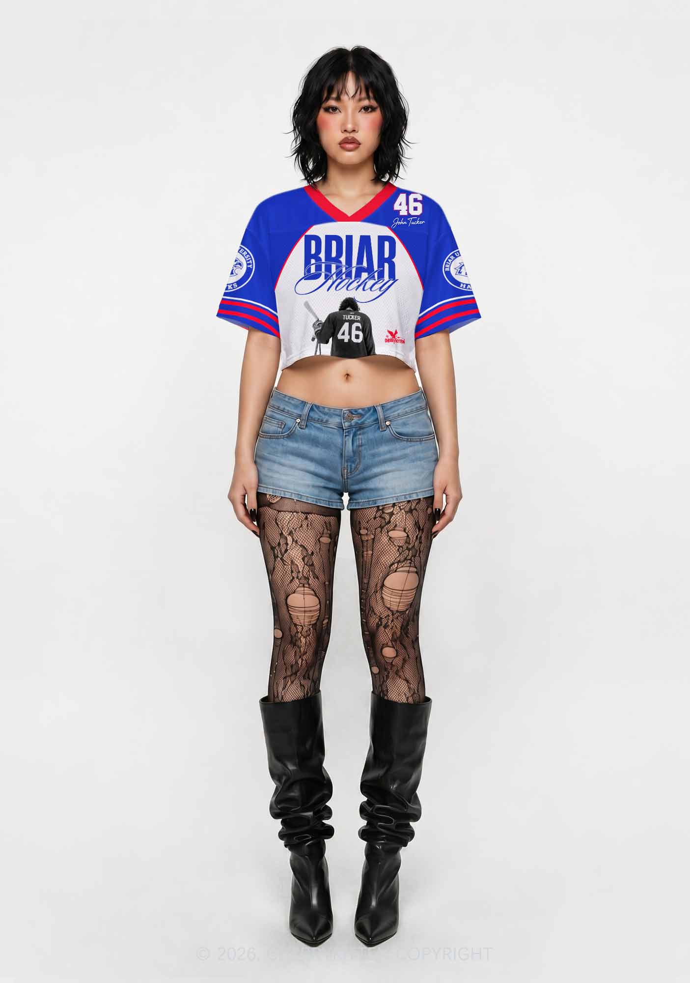 Legend Silhouette JT Y2K Crop Sport Jersey Shirts Cherrykitten