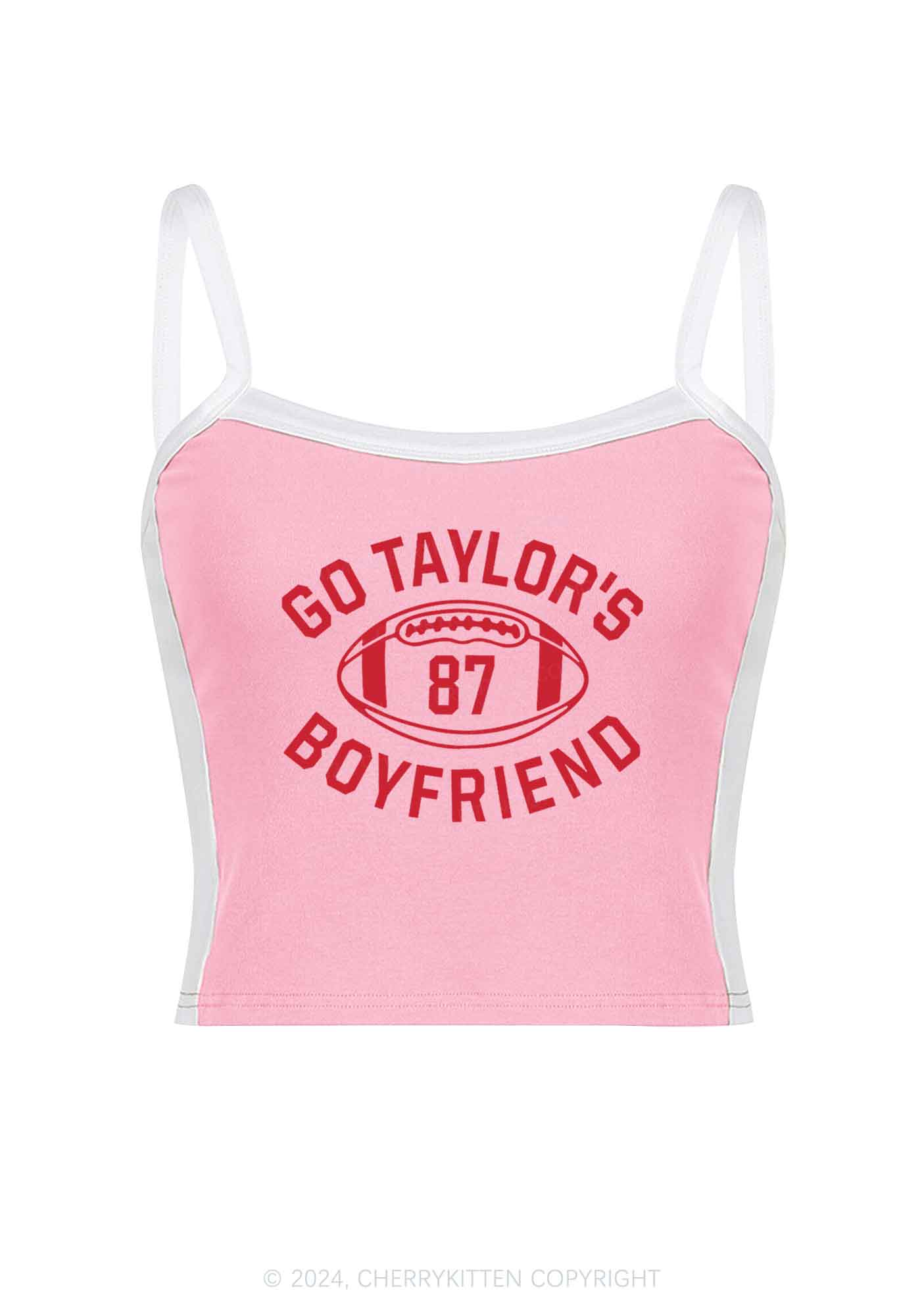 Go Boyfriend Y2K Super Bowl Color Block Crop Cami Top Cherrykitten