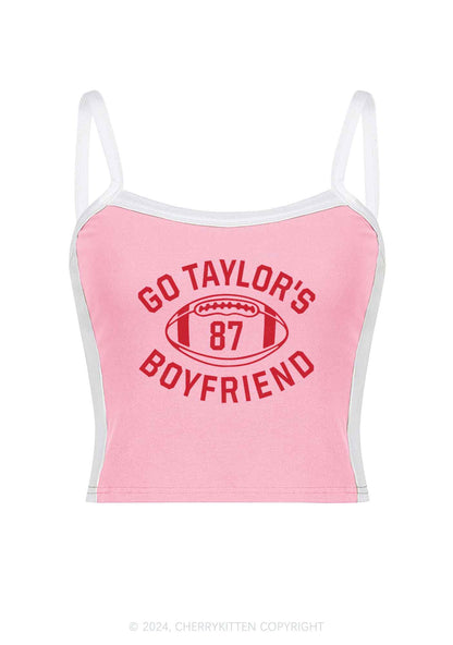 Go Boyfriend Y2K Super Bowl Color Block Crop Cami Top Cherrykitten