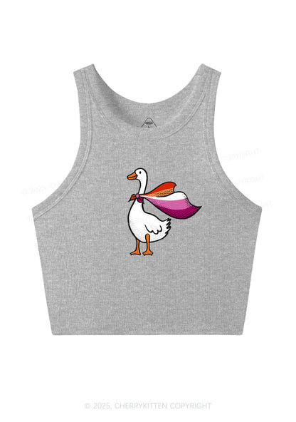 Lesbian Goose Pride Y2K Crop Tank Top Cherrykitten