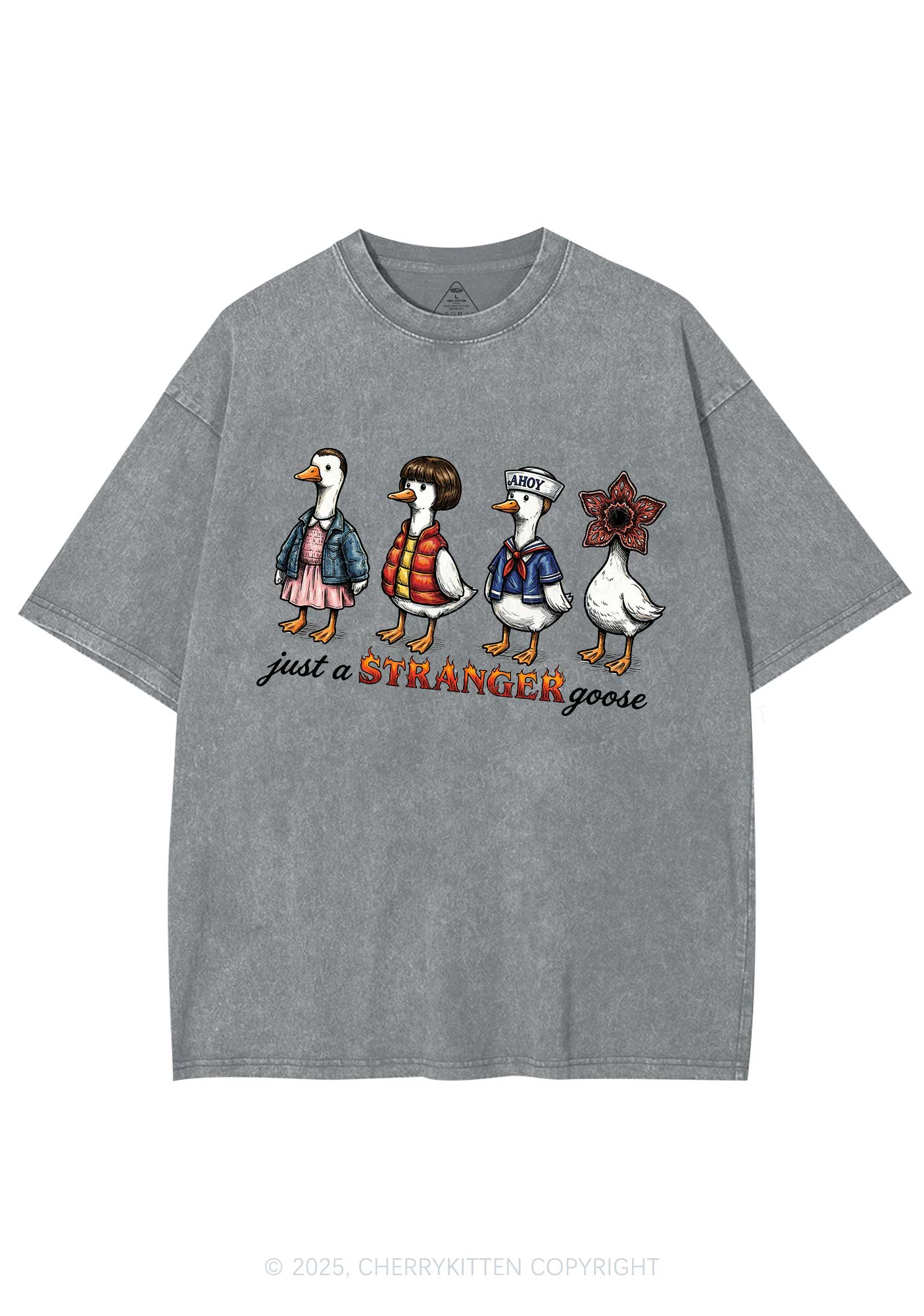 Just A Stranger Goose Y2K Shirts Washed Tee Cherrykitten