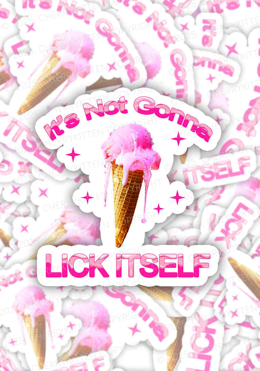 Ice Cream Lick Itself 1Pc Y2K Sticker Cherrykitten