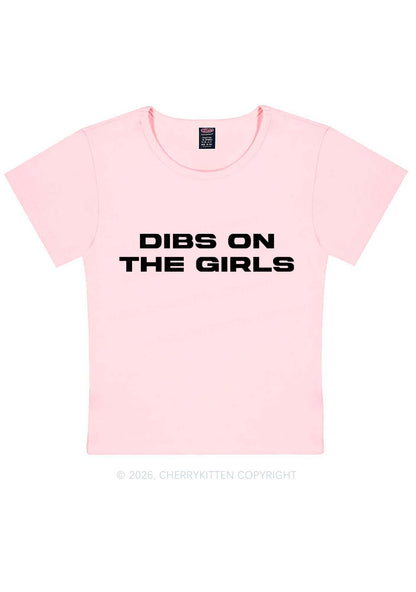 Dibs On The Girls Pride Y2K Baby Tee Cherrykitten