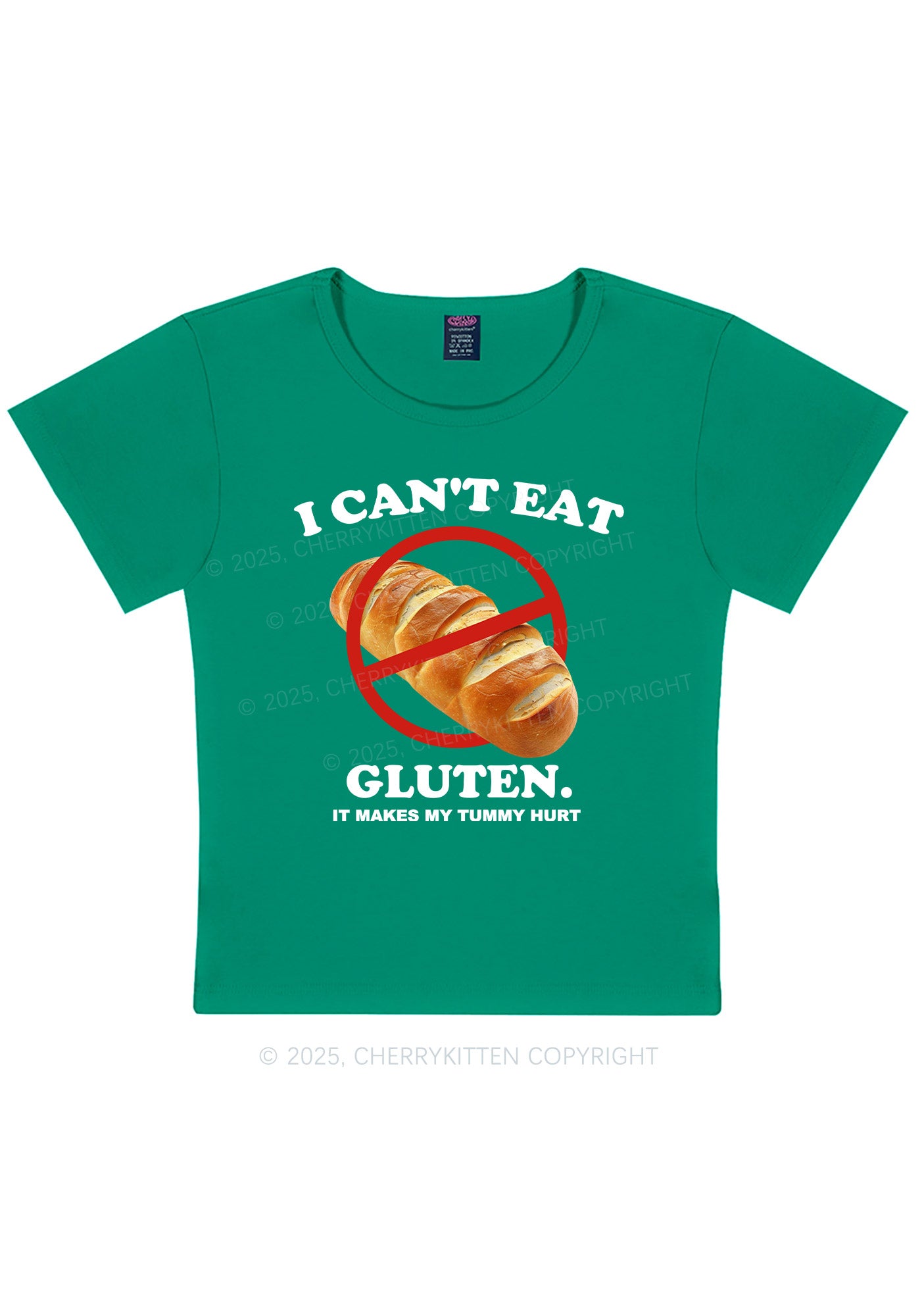 I Cant Eat Gluten Y2K Baby Tee Cherrykitten