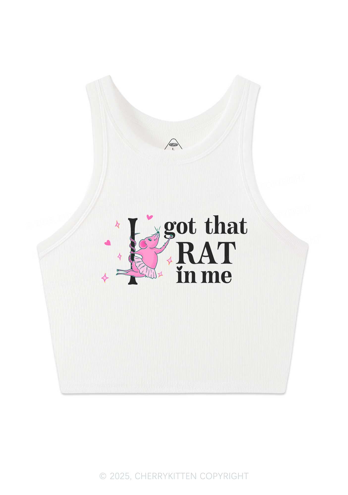 Got Rat In Me Y2K Crop Tank Top Cherrykitten