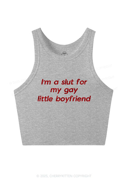 Glitter Slxt For My Gay BF Y2K Crop Tank Top Cherrykitten