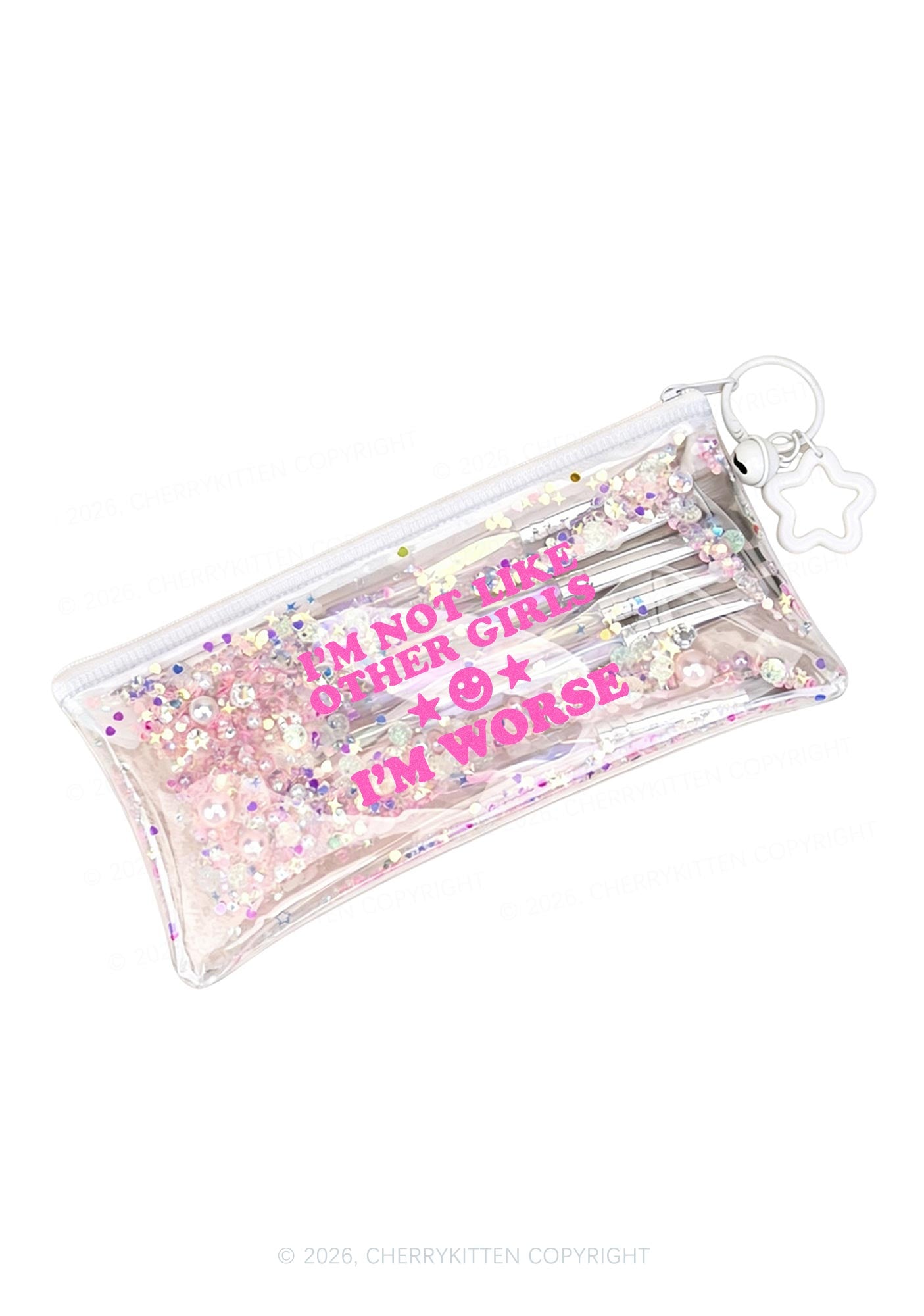 Im Worse Y2K Quicksand Transparent Pencil Pouch Cherrykitten