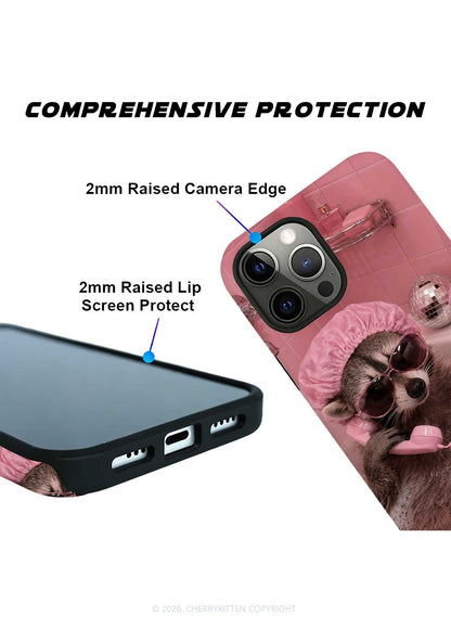 Pink Spa Raccoon Y2K Phone Case Cherrykitten
