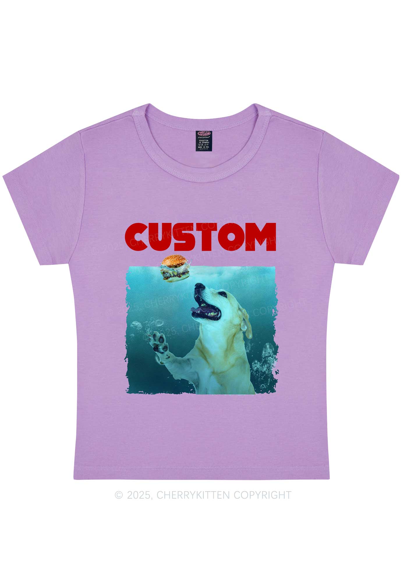 Custom Jowls Dog Y2K Baby Tee Cherrykitten