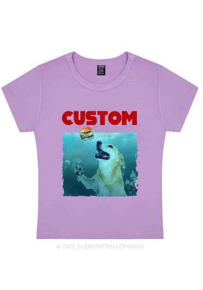 Custom Jowls Dog Y2K Baby Tee Cherrykitten