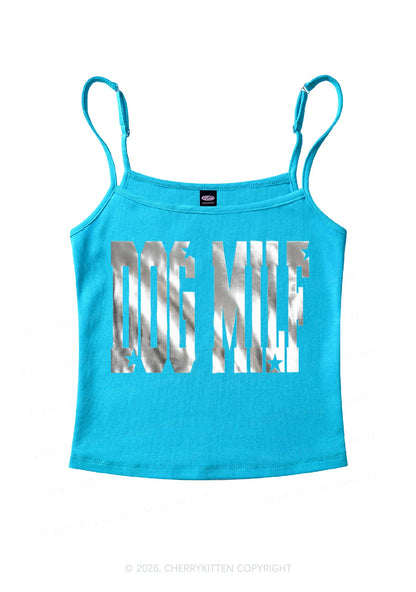Dog Mxxf Silver Foil Printed Y2K Spaghetti Strap Cami Cherrykitten