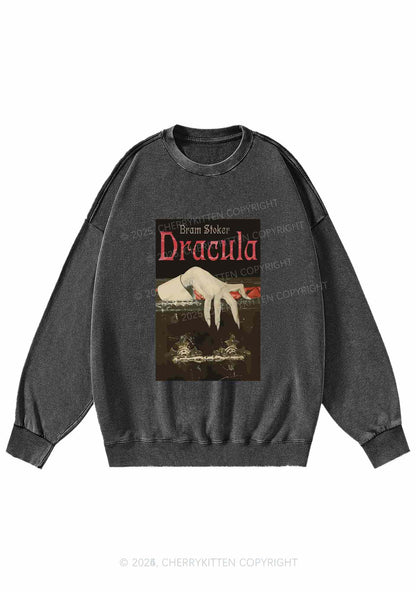 Halloween Creepy Claw Y2K Washed Sweatshirts Cherrykitten
