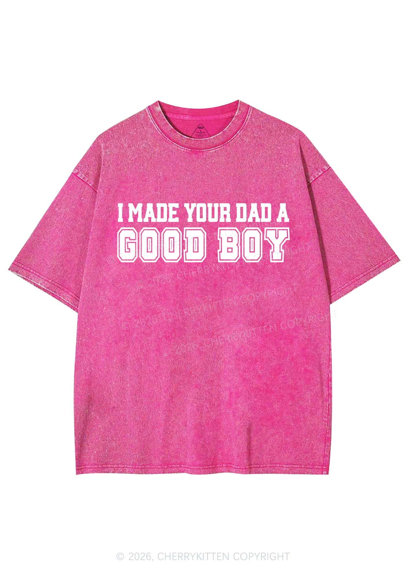 Made Your Dad A Good Boy Y2K Shirts Washed Tee Cherrykitten