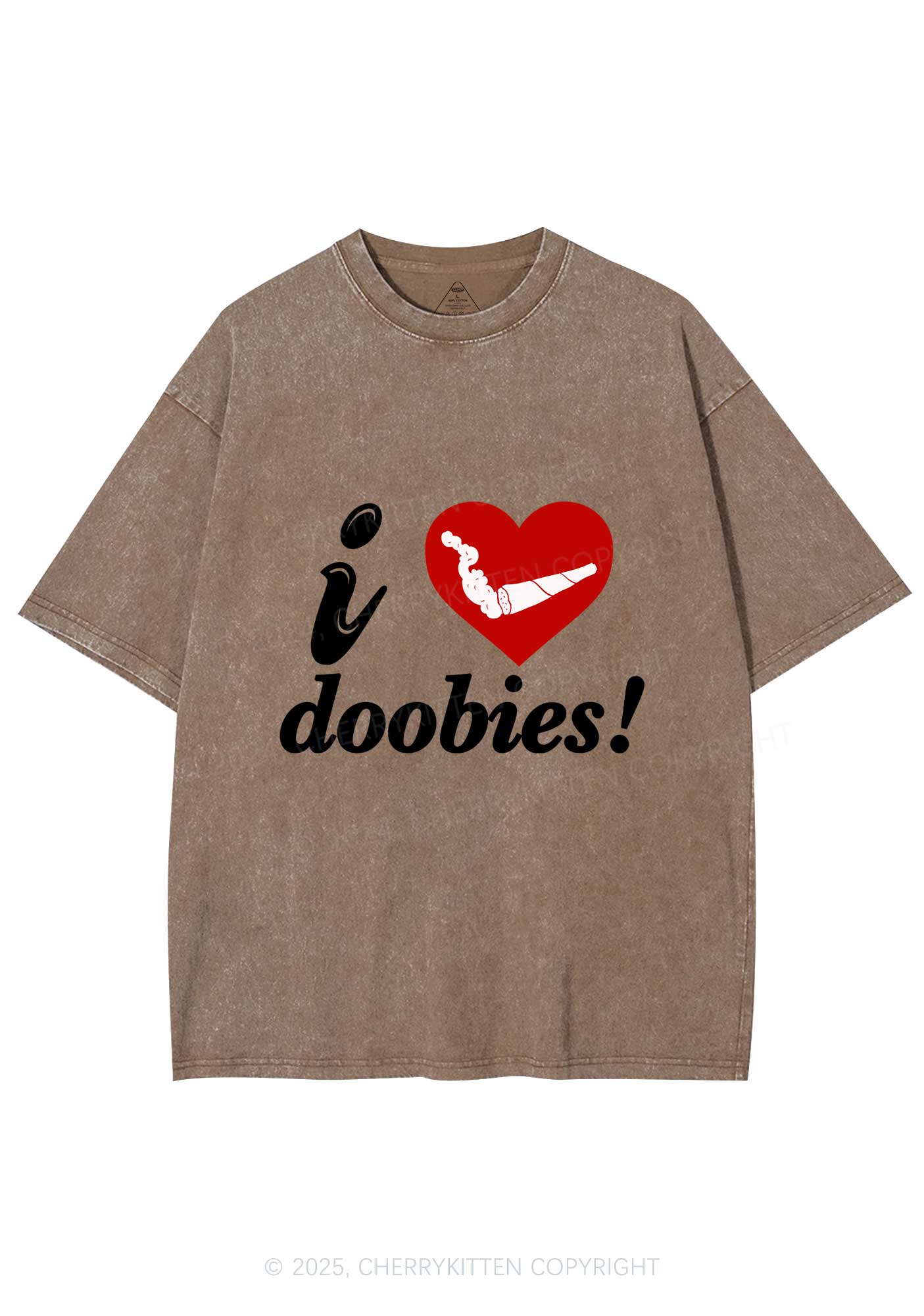 I Love Doobies Y2K Shirts Washed Tee Cherrykitten
