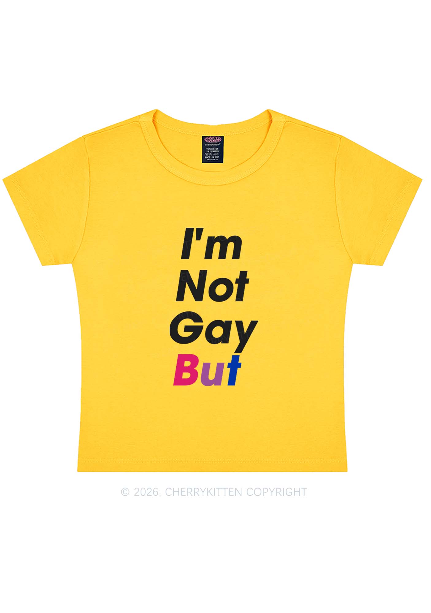 Im Not Gay But Pride Y2K Baby Tee Cherrykitten