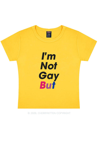 Im Not Gay But Pride Y2K Baby Tee Cherrykitten