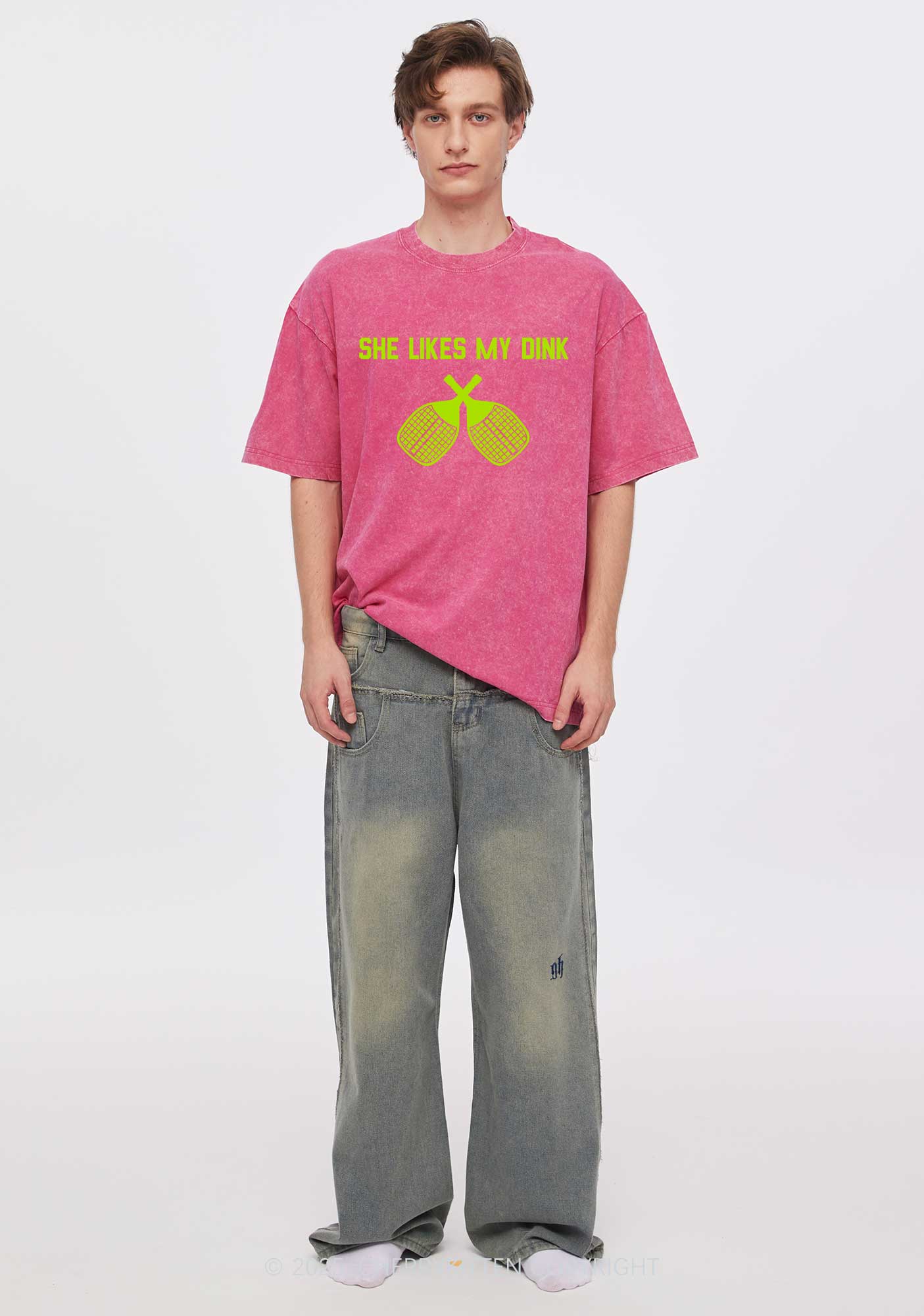 Pickleball Couple Y2K Valentine's Day Washed Tee Cherrykitten