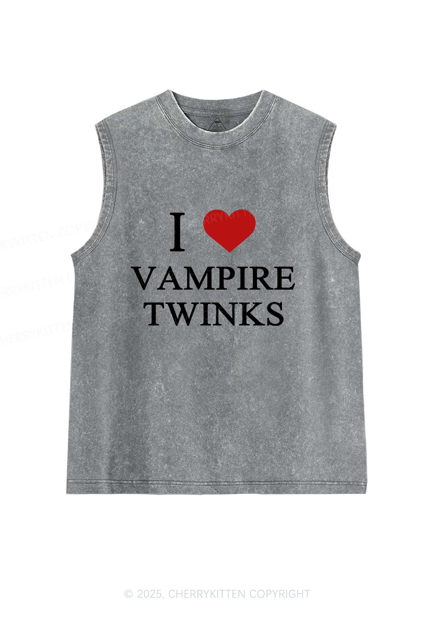 I Love Vampire Twinks Y2K Washed Muscle Tank Cherrykitten