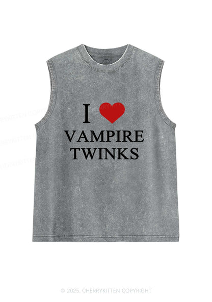 I Love Vampire Twinks Y2K Washed Muscle Tank Cherrykitten