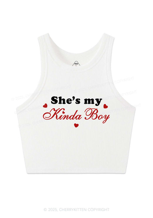 Shes My Kinda Boy Pride Y2K Crop Tank Top Cherrykitten