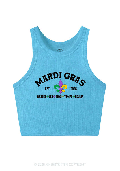 Mardi Gras Laissez Les Bons Temps Rouler Y2K Crop Tank Top Cherrykitten