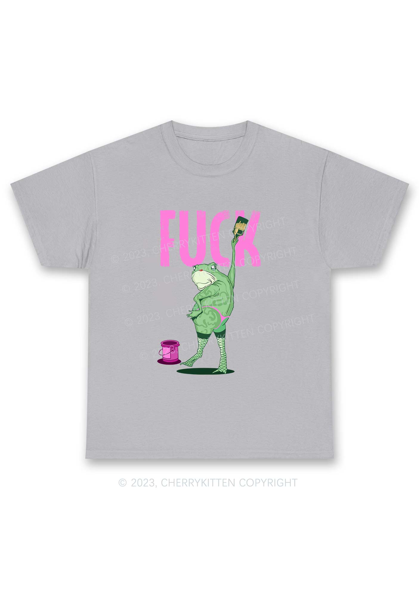 Frog Painting Fxck Y2K Chunky Shirt Cherrykitten
