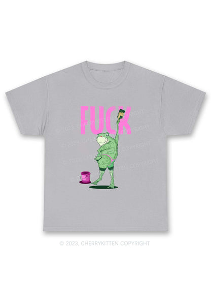 Frog Painting Fxck Y2K Chunky Shirt Cherrykitten