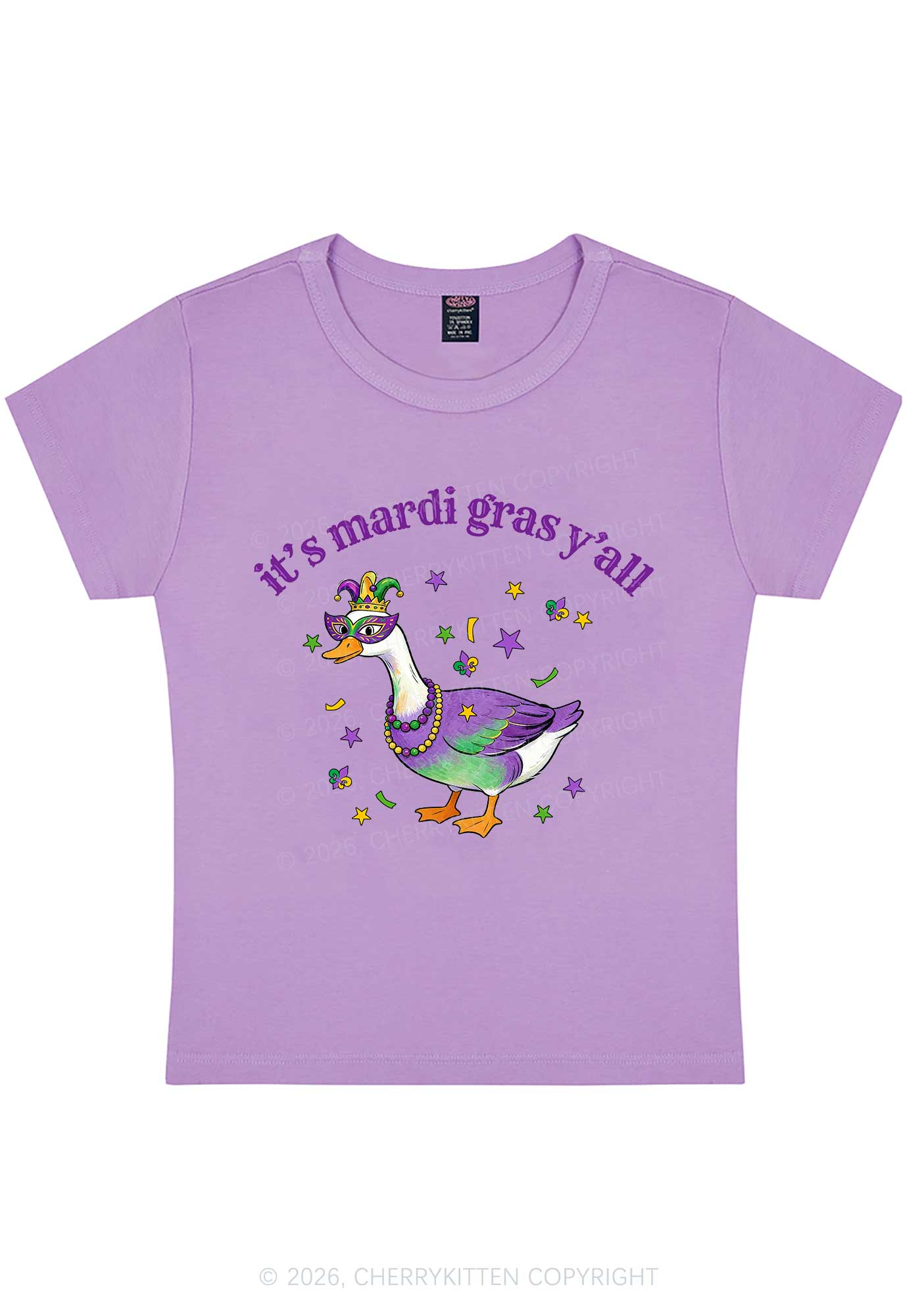 Its Mardi Gras Yall Y2K Baby Tee Cherrykitten
