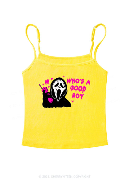 Halloween Whos Good Boy Y2K Spaghetti Strap Cami Cherrykitten