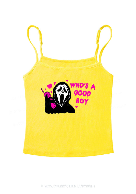 Halloween Whos Good Boy Y2K Spaghetti Strap Cami Cherrykitten