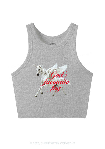 Gods Favourite Fag Pride Y2K Crop Tank Top Cherrykitten