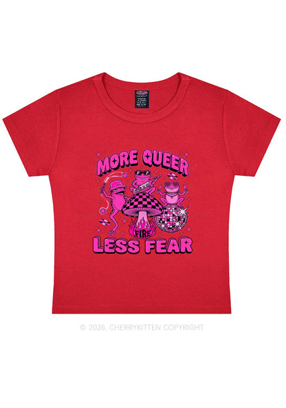 More Queer Less Fear Pride Y2K Baby Tee Cherrykitten
