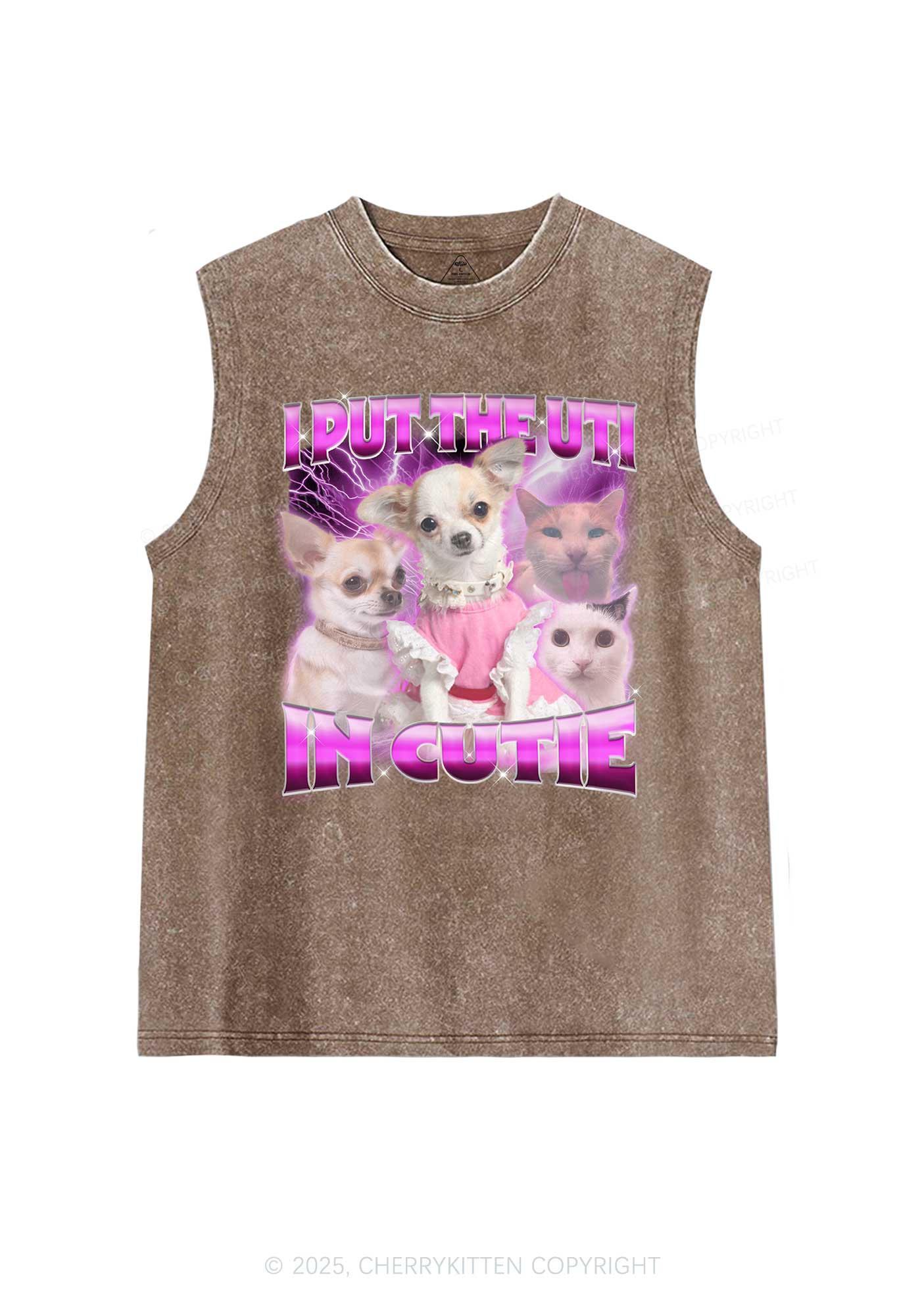 Put UTI In Cutie Y2K Washed Muscle Tank Cherrykitten