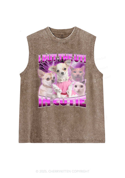Put UTI In Cutie Y2K Washed Muscle Tank Cherrykitten