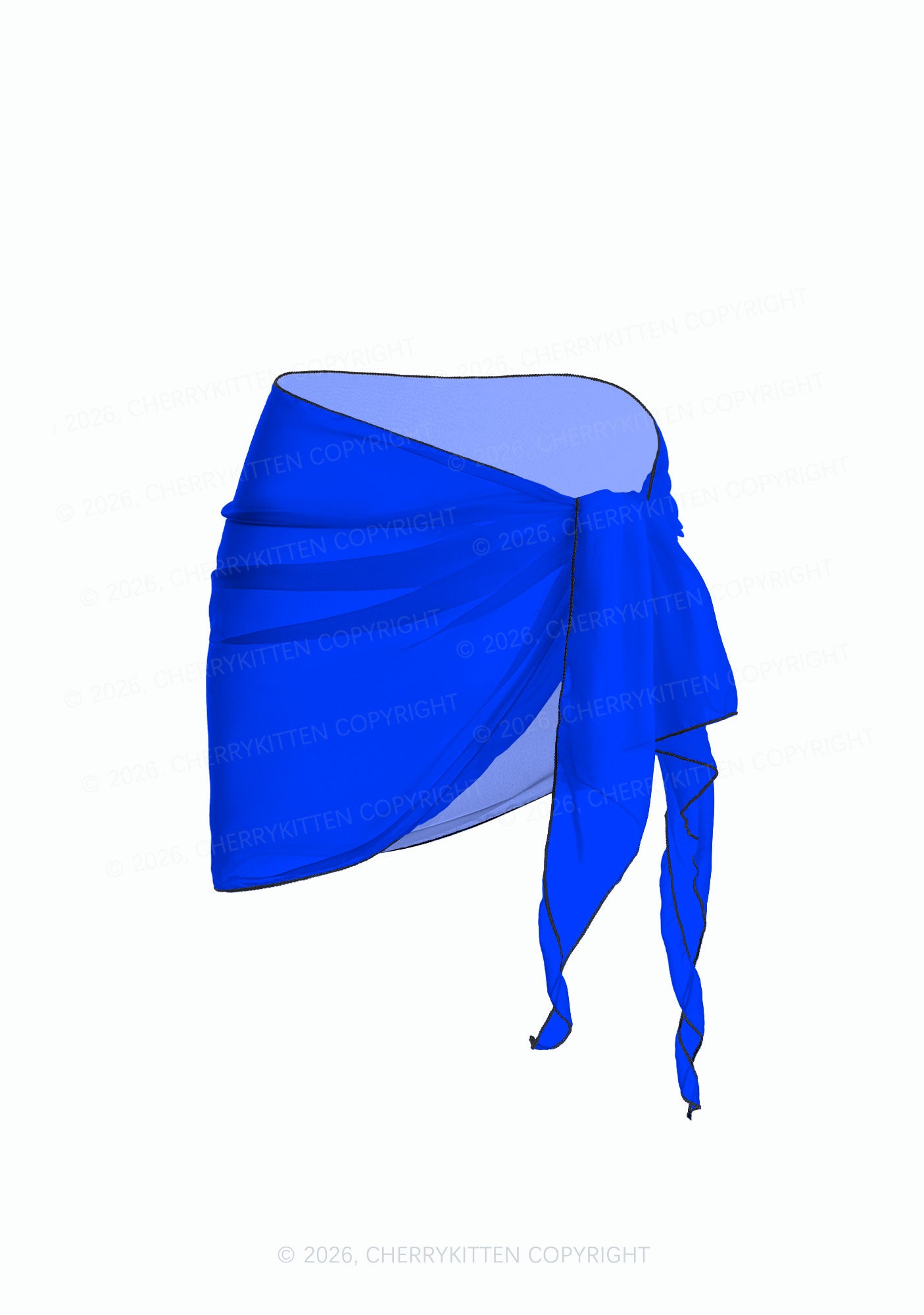 Royal Blue Plain Y2K Print Bikini Set Cherrykitten