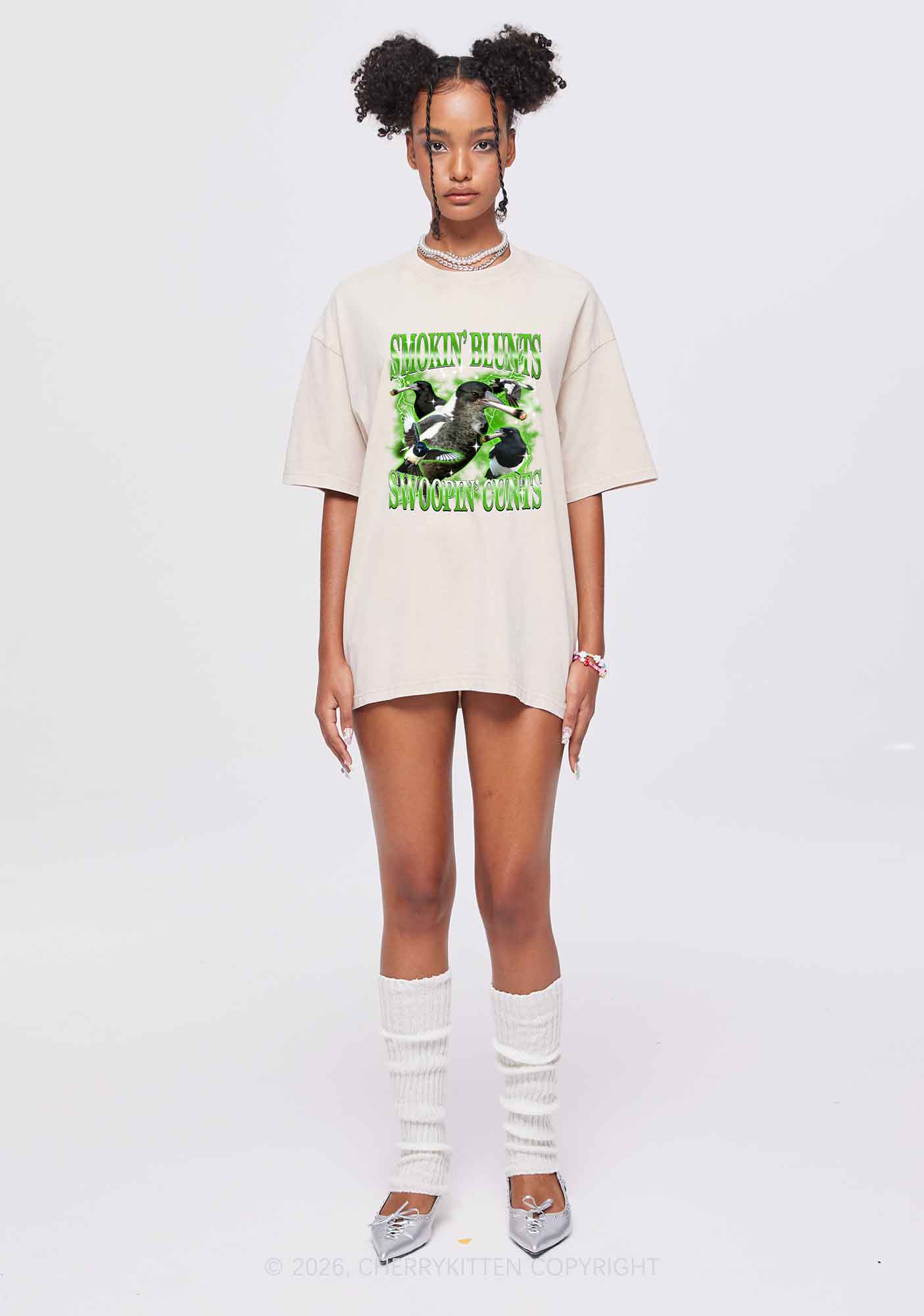 Smokin Blunts Swoopin Cxxts Y2K Shirts Washed Tee Cherrykitten