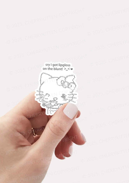 Sorry About Lipgloss 1Pc Y2K Sticker Cherrykitten