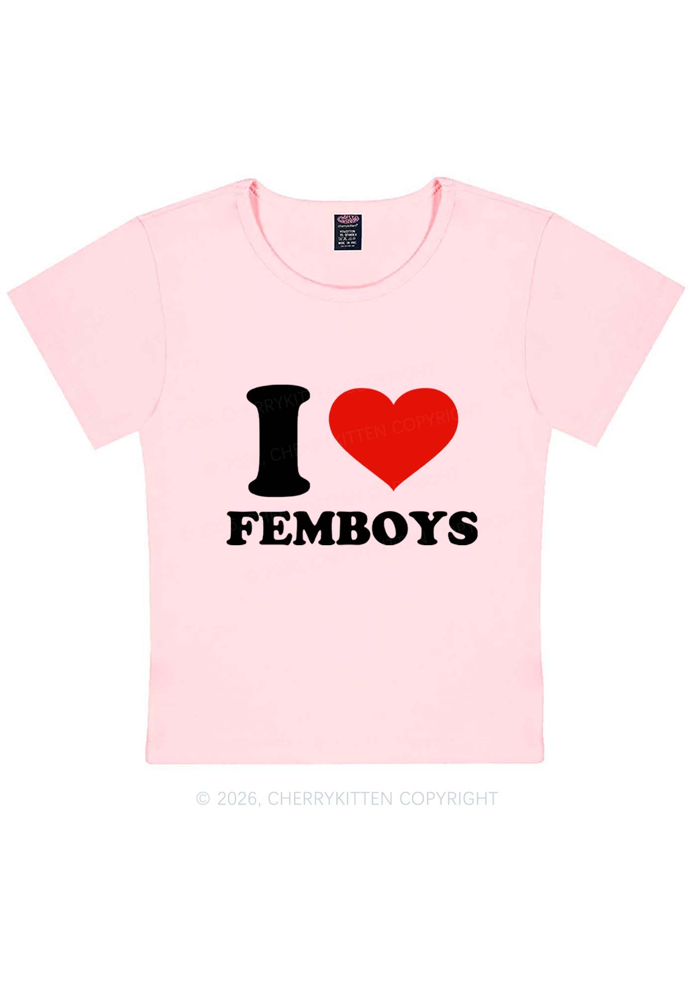 I Love Femboys Pride Y2K Baby Tee Cherrykitten