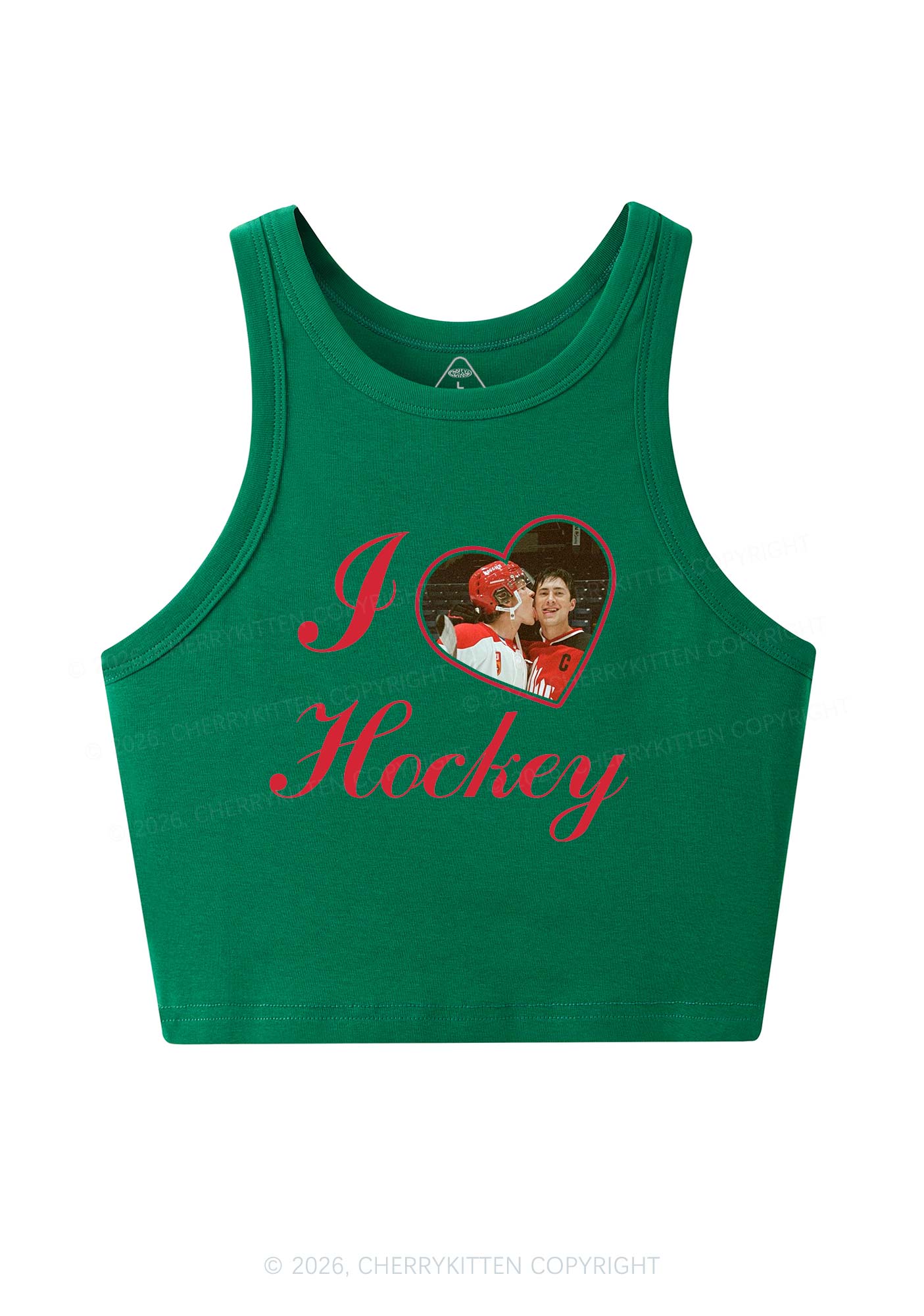 I Love Hockey HR Y2K Crop Tank Top Cherrykitten