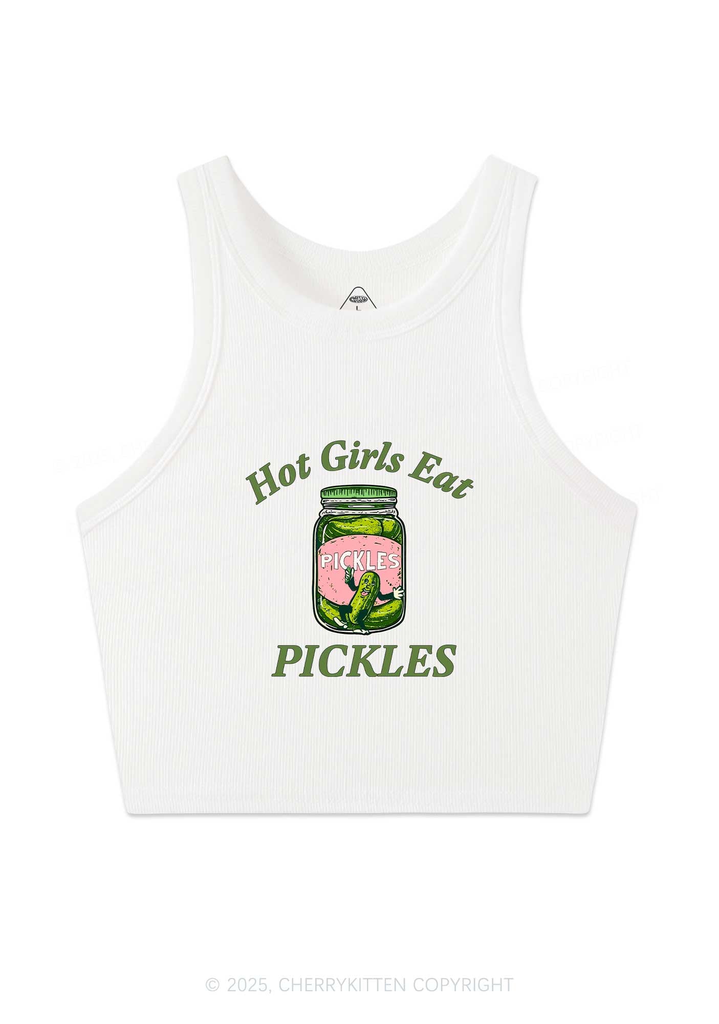 Hot Girls Eat Pickles Y2K Crop Tank Top Cherrykitten